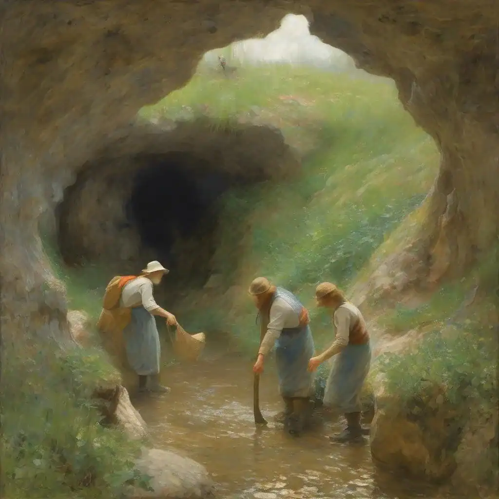 The caving in bank – Emile Claus